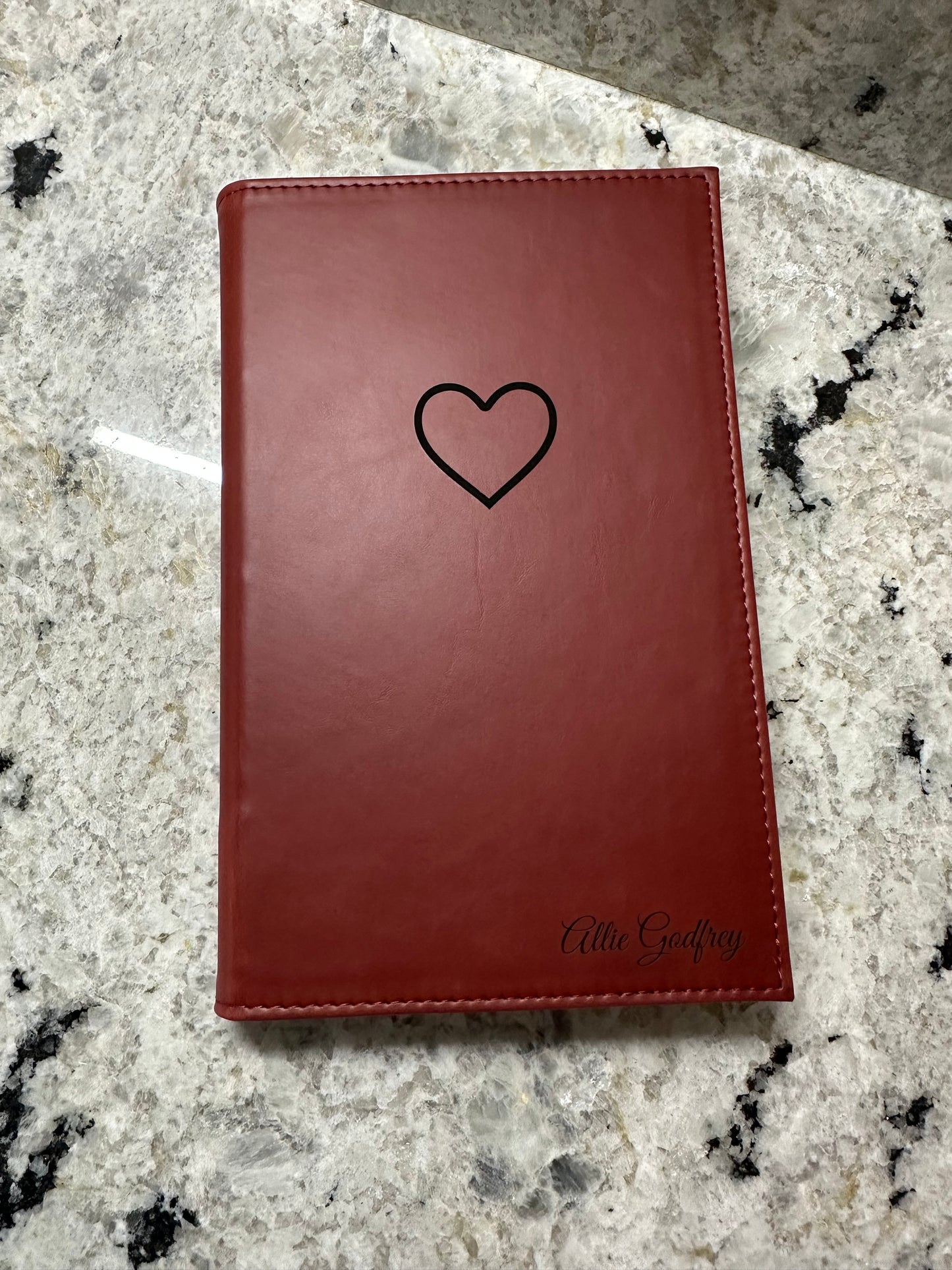 Refillable Leatherette Notebook Journals - Heart