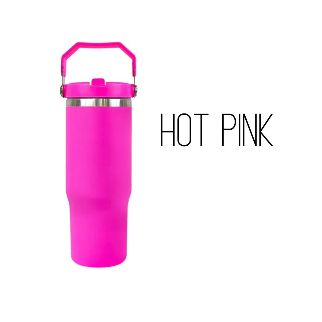 Sublimation 30-ounce Flip Straw Tumbler| Carry handle