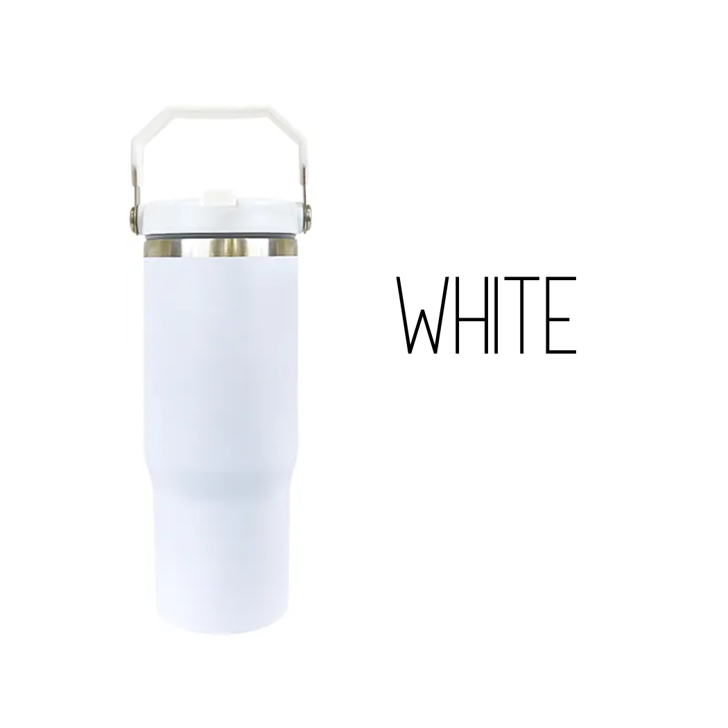 Sublimation 30-ounce Flip Straw Tumbler| Carry handle