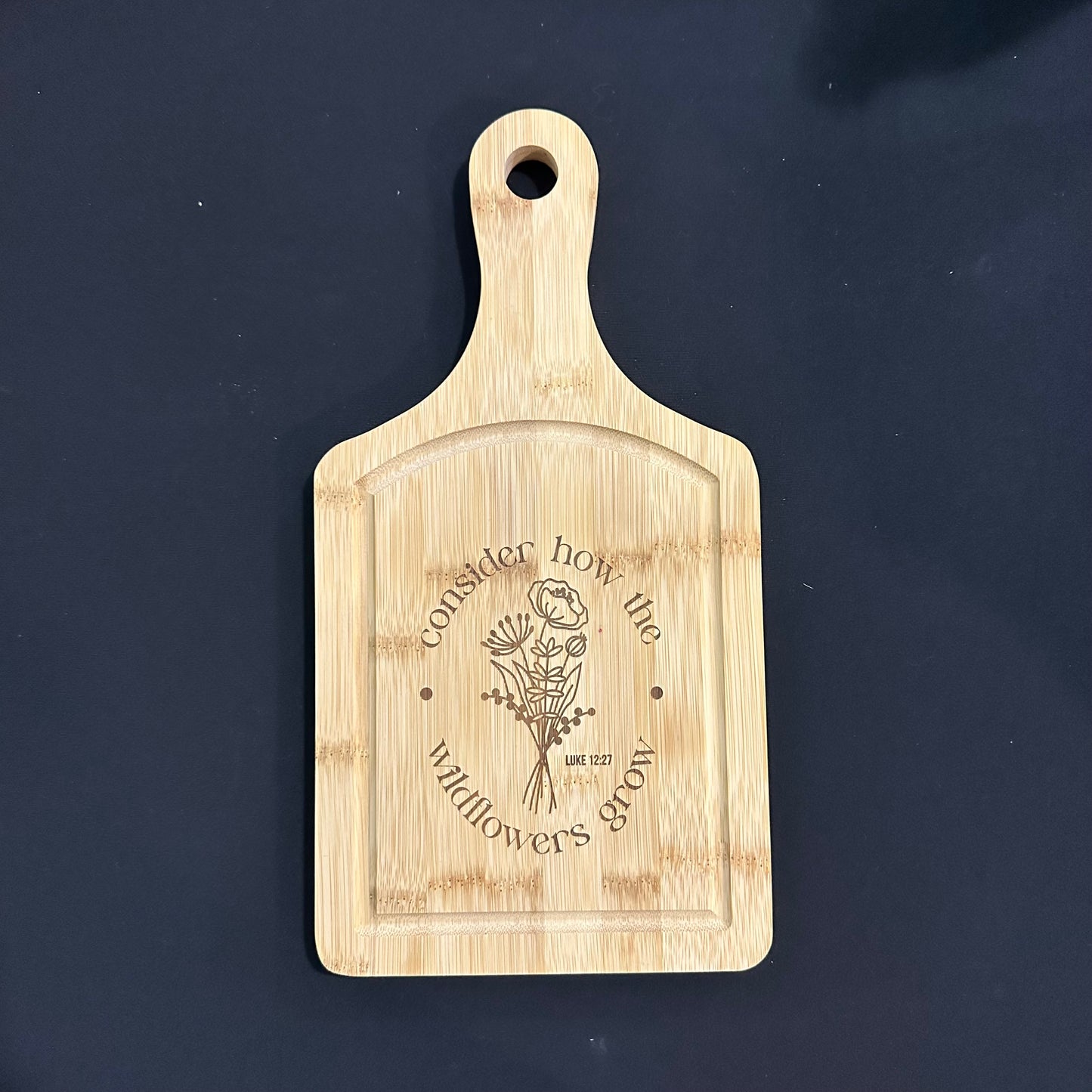 Personalized Small Handled Bamboo Cutting Board