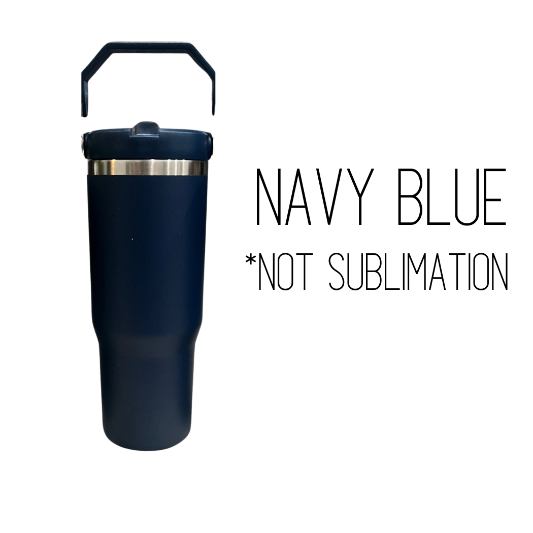 Sublimation 30-ounce Flip Straw Tumbler| Carry handle