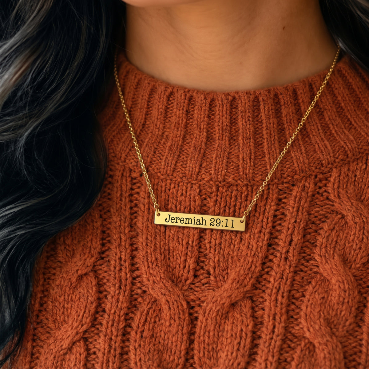 Jeremiah 29:11 Bible Verse Bar Necklace