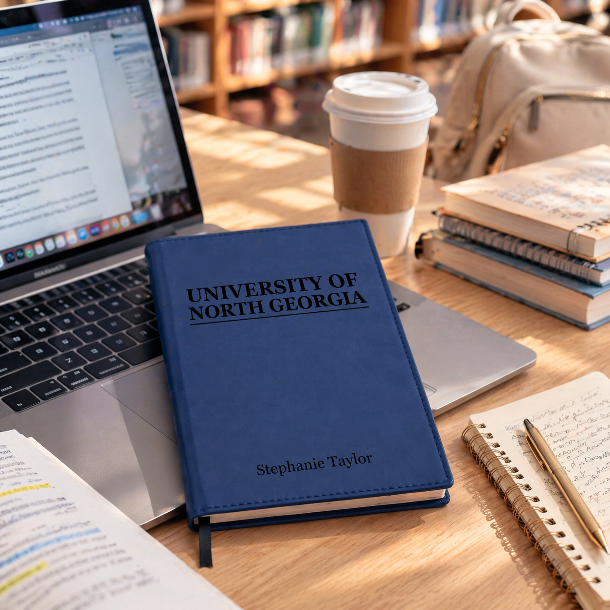 College Leatherette Refillable Journal
