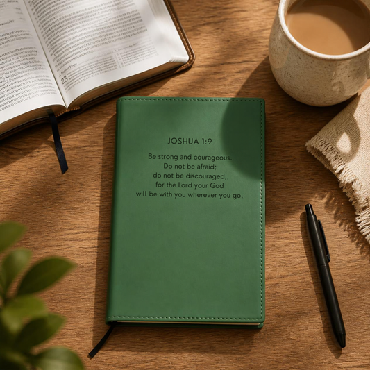 Joshua 1:9 Bible Verse Laserette Notebook Journal