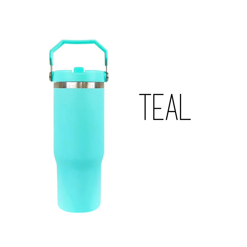 Sublimation 30-ounce Flip Straw Tumbler| Carry handle