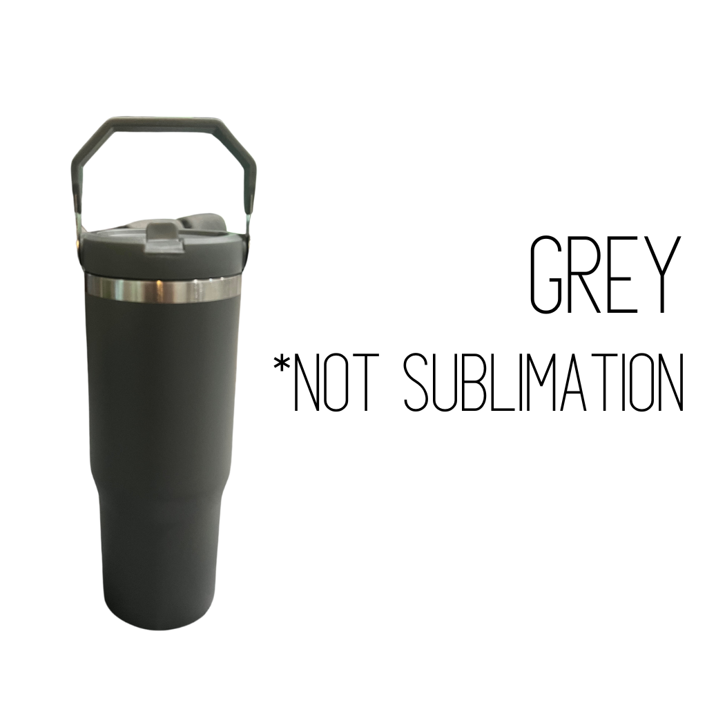 Sublimation 30-ounce Flip Straw Tumbler| Carry handle