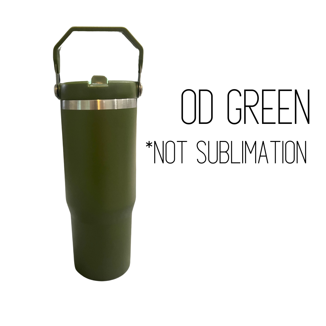 Sublimation 30-ounce Flip Straw Tumbler| Carry handle